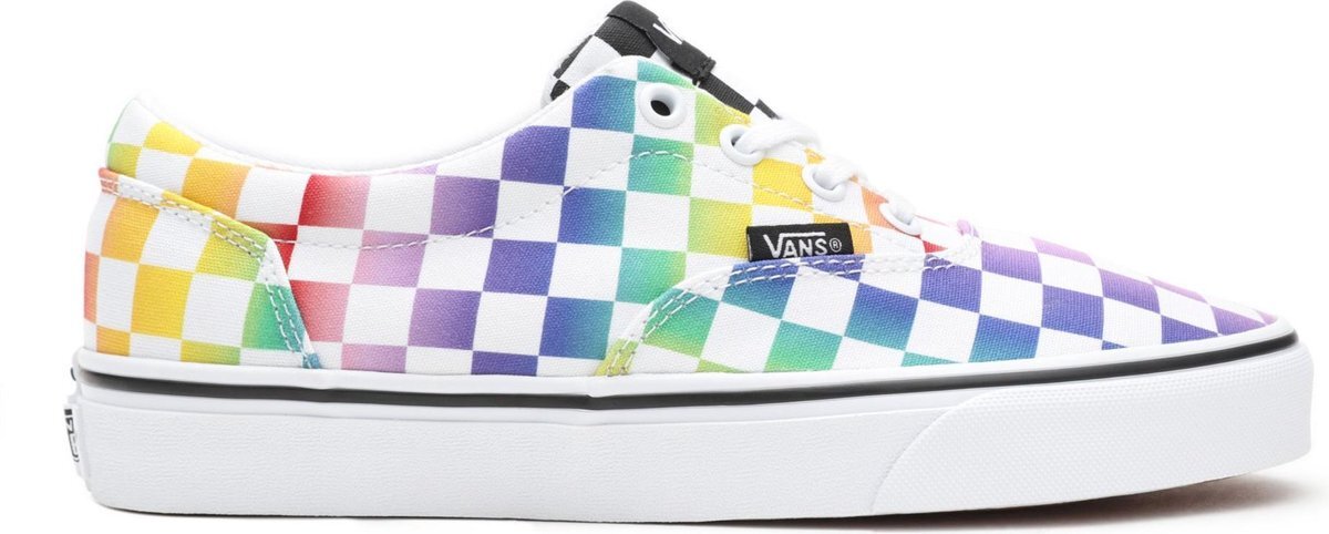 Vans WM Doheny Dames Sneakers - Rainbow Check Black/White - Maat 37