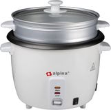 Alpina Rijstkoker - 1,8 Liter - 700 Watt - Stomer voor Groente - Warmhoudfunctie - Wit