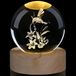 Kolibri Boule de cristal avec socle LED, gravure laser 3D, veilleuse