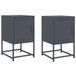 VidaXL Nachtkastjes 2 st 36x39x60,5 cm staal antracietkleurig