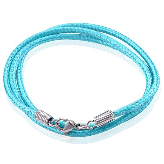 LGT JWLS LGT Jewels waxkoord ketting Turquoise - 2.5mm-55cm