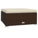 VidaXL Voetensteun met kussen 70x70x30 cm poly rattan bruin