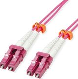 Value F.O. Kabel 50/125µm OM4, LC/LC, low-Loss connector , LSOH, violet, 20 m