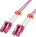 Value F.O. Kabel 50/125µm OM4, LC/LC, low-Loss connector , LSOH, violet, 20 m