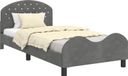 [Brand] Cadre de lit pour enfants avec tête de lit Gris foncé 90 x 200 cm