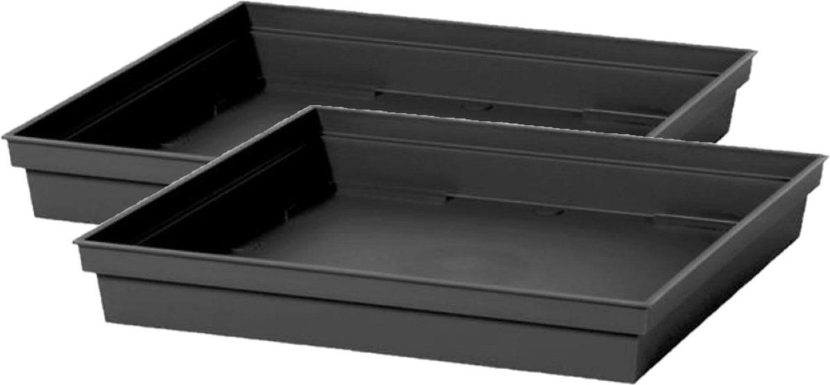 EDA Toscane - Opvangschalen - Zwart - Vierkant - 33x33x5cm - 3 stuks