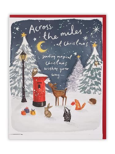 Clintons Kerstkaart - Trek Dieren en Brievenbus - 155 x 201 mm - Veelkleurig - 1170752