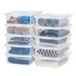 IRIS USA 28 Quart Plastic Opbergbak Tote Organiserende Container met Latching Deksel, Stapelbaar en Nestbaar, Helder, 10 Pack