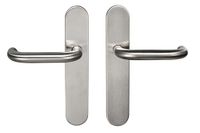 Bricard 666464 Poignée en acier inoxydable sur plaque Tempo Classique pour porte intérieure sans clé (bec tubulaire)