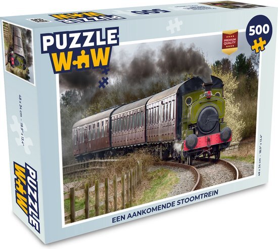 MuchoWow Puzzel Een aankomende stoomtrein - Legpuzzel - Puzzel 500 stukjes