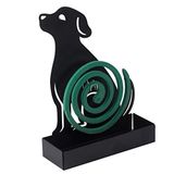 Baroni Home Spiraalhouder tegen muggen, wierookstokjeshouder, plantenhouder van metaal, voor binnen en buiten, 14 x 5 x 19 cm, hond, zwart