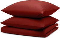 Blumtal Housse de couette Microfibre Nova - Housse de couette deux personnes 200 x 220 cm - 2 x Taie d'oreiller 50 x 80 cm - Rouge foncé