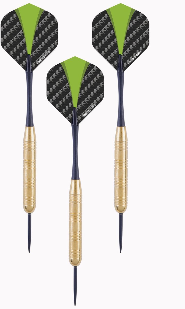 Longfield 2x Set van 3 dartpijlen darts brass 24 grams - Darten/darts sport artikelen pijltjes messing - Kinderen/volwassenen