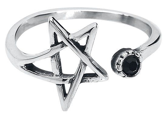 etNox Pentagramm Dames Ring - zilverkleurig