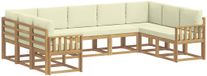 vidaXL Ensemble de salon d'angle 9 pièces Acacia Bois Blanc et Crème