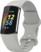 Strap-it Siliconen Smartwatch bandje - Geschikt voor Fitbit Charge 5 / Fitbit Charge 6 - Grijs - Maat L