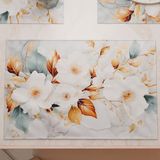 PETTI Artigiani Italiani - Amerikaanse placemats met digitale print, Amerikaanse placemats van stof en wasbaar (set van 2-30 x 45 cm) Flower Ceramic 01, 100% Made in Italy