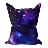 Lumaland Grote XXL-zitzak - Gaming stoel - Voor binnen en buiten - Voor woonkamer, tuin of slaapkamer - Kussen met machinewasbare overtrek - 380 liter, 140 x 180 cm - Grijs (speciale Galaxie editie)