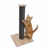 eyepower 62 cm Krabpaal voor Katten - Sisal Krabzuil met Bamboe Platform - Indoor Krabber met Houten Basis