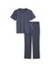 Marc O'Polo Pyjama lang ' Classic ' blauw / wit