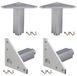 Pieds de banc réglables en aluminium 8 cm, set de 4