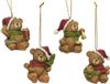 Decoris kersthanger beer polyresin kerstdecoratie 6x4,7x4,4cm bruin.