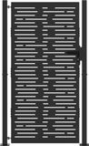 vidaXL Tuinpoort met slot Zwart 110 x 180 cm Gepoedercoat staal