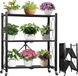 Marque non spécifiée Support de plantes en métal à 3 niveaux intérieur et extérieur - Étagère à plantes pliable