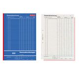 Herlitz 882415 kasboekje 502, karton, A4, 2x50 vellen blauw