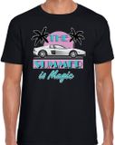 Bellatio Decorations Toppers T-shirt heren - The summer is Magic - zwart - Miami auto - Tropisch XL