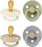 BIBS Colour Fopspeen - 0-6 mdn - 4-pack - Symmetrisch - Ivory/Sage/Vanilla/Cloud