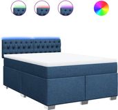 vidaXL Boxspring met Matras - Blauw - 140x200 cm