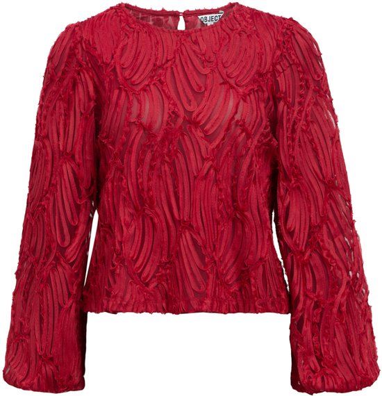 Object Objlucie L/s Re O-neck Top Noos 23047624 Karanda Red Women's Size - W38