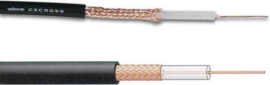 Velleman Coaxkabel Rg-59 B/U Mil Zwart - Zwart