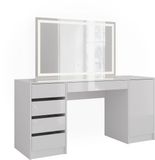 Vicco Kaptafel "Sherry", wit/wit, hoogglans, 158,2 cm