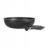 Sitram Wokpan 28 cm Aluminium Zwart Poignée Amovible Convient à Toutes les Sources de Chaleur, y compris l'induction