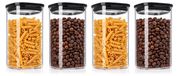Arendo set de 4 pots de stockage, 1200 ml, couvercle en verre, hermétique
