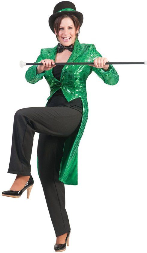 Funny Fashion Frackjas Groen Vrouw Maat 44-46 Carnaval kostuum Verkleedkleding