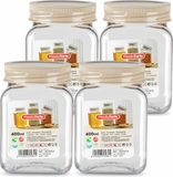 PLASTICFORTE Voorraadpot/bewaarpot - 4x - 400 ml - kunststof - beige - B7 x H11 cm