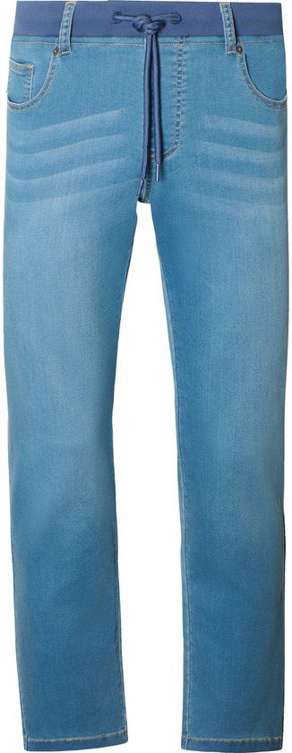 Jan Vanderstorm heren Jeans Met Elastische Band - 62 - lichtblauw - Plus Size