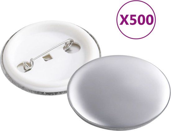 vidaXL Buttononderdelen - 500 stuks - 37 mm - Zilver
