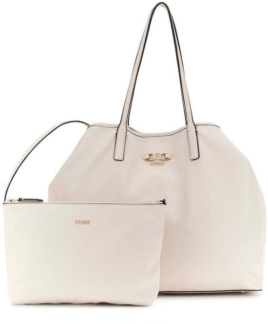 GUESS shopper Victtoria 2 in 1 Tote Stone Logo crème