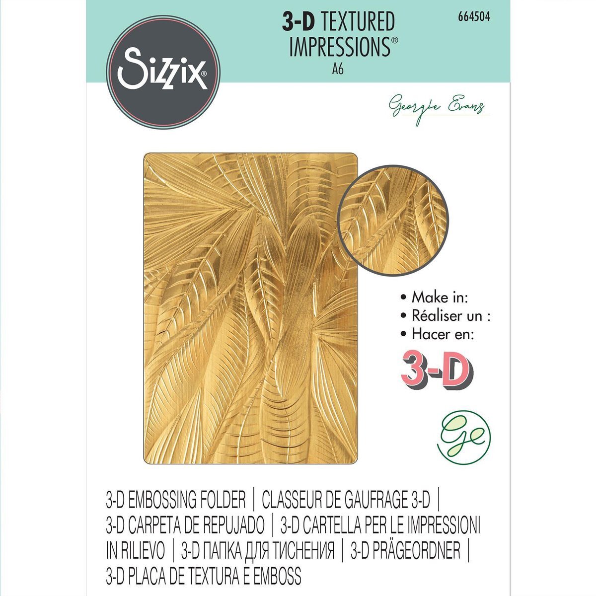 Sizzix Sizzix 3-D Textured Impressions Emb. Folder Fallen Leaves 664504 Georgie Evans