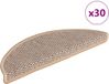 vidaXL - Tapis d'escalier - Auto-adhésif - Aspect sisal - 30 pièces - 56x17x3 cm - Beige clair