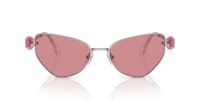 Swarovski Sk7003 Lunettes de soleil femme argent œil de chat rose 57mm