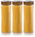 Arendo Lot de 3 bocaux de conservation, 1700 ml, Verre borosilicaté, Acier inoxydable