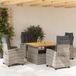 Maison Exclusive - Ensemble de jardin, 5 pièces, avec coussins, gris, en polyrotin