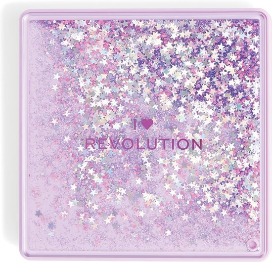 Makeup Revolution London - I HEART REVOLUTION - Fortune Seeker Oogschaduw Palet - Lila verpakking met glitters erin verwerkt - Hoog gepigmenteerde oogschaduw # Musthave