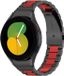 Strap-it Stalen Smartwatch bandje - Geschikt voor Samsung Galaxy Watch 5 - 40mm - Zwart/Rood