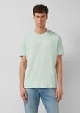 s.Oliver T-shirt met ronde hals en logoprint voor heren, licht turquoise, maat L